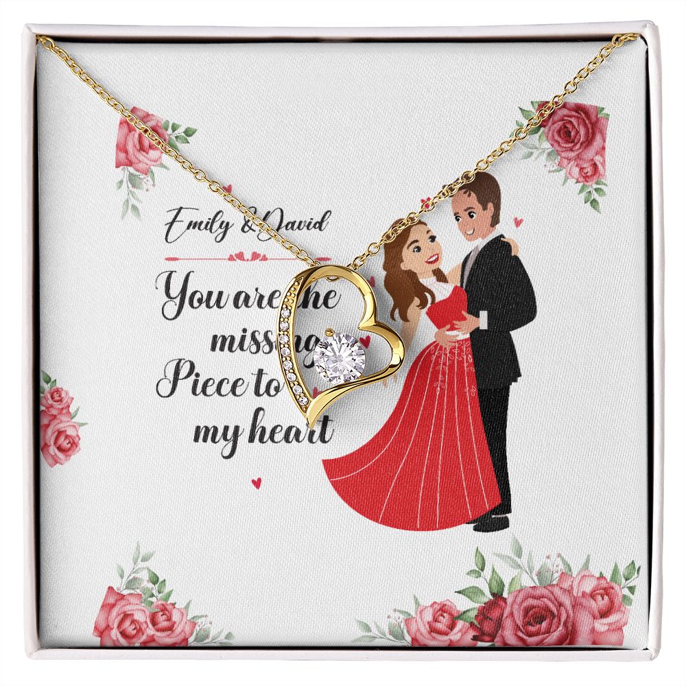 You Are The Missing Piece to My Heart Forever Necklace w Message Card-Express Your Love Gifts