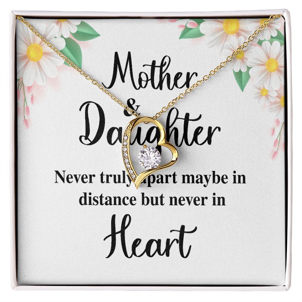 Mother and Daughter Never Truly Apart Forever Necklace w Message Card-Express Your Love Gifts