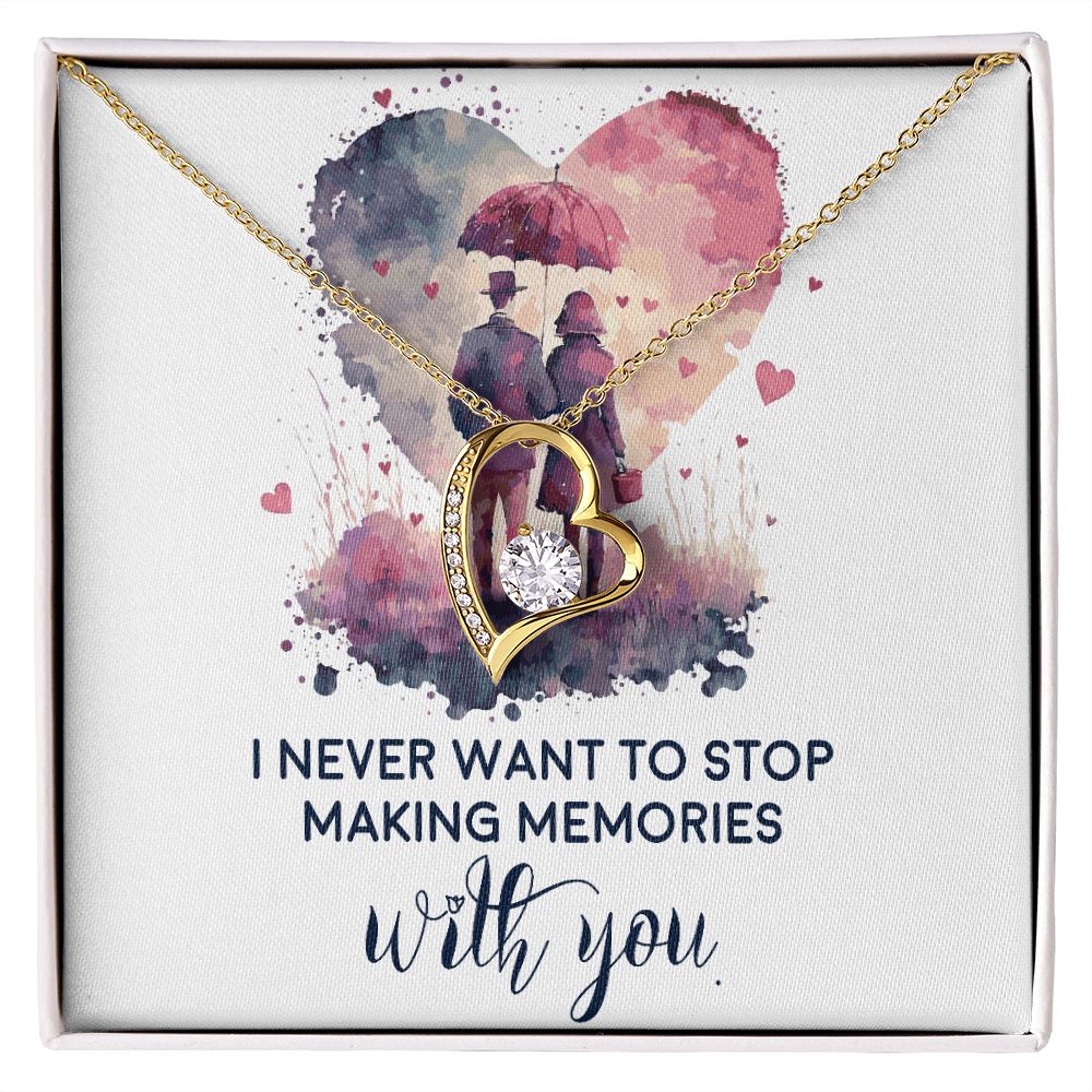 Never Stop Making Memories Forever Necklace w Message Card-Express Your Love Gifts