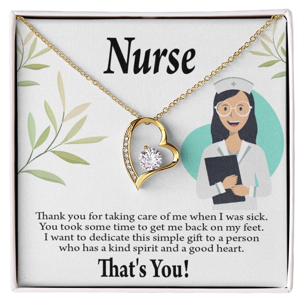 Simple Thank You Nurse Forever Necklace w Message Card-Express Your Love Gifts