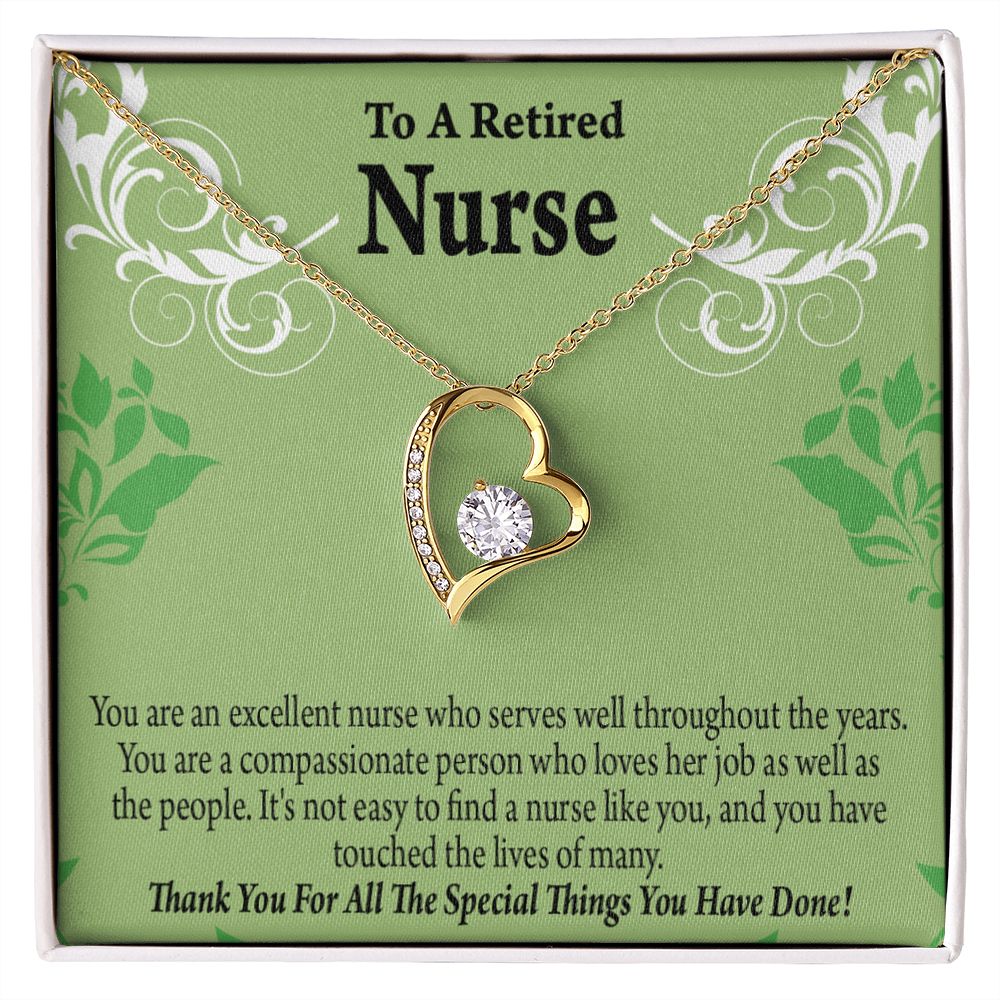 Retired Nurse Thank You Forever Necklace w Message Card-Express Your Love Gifts