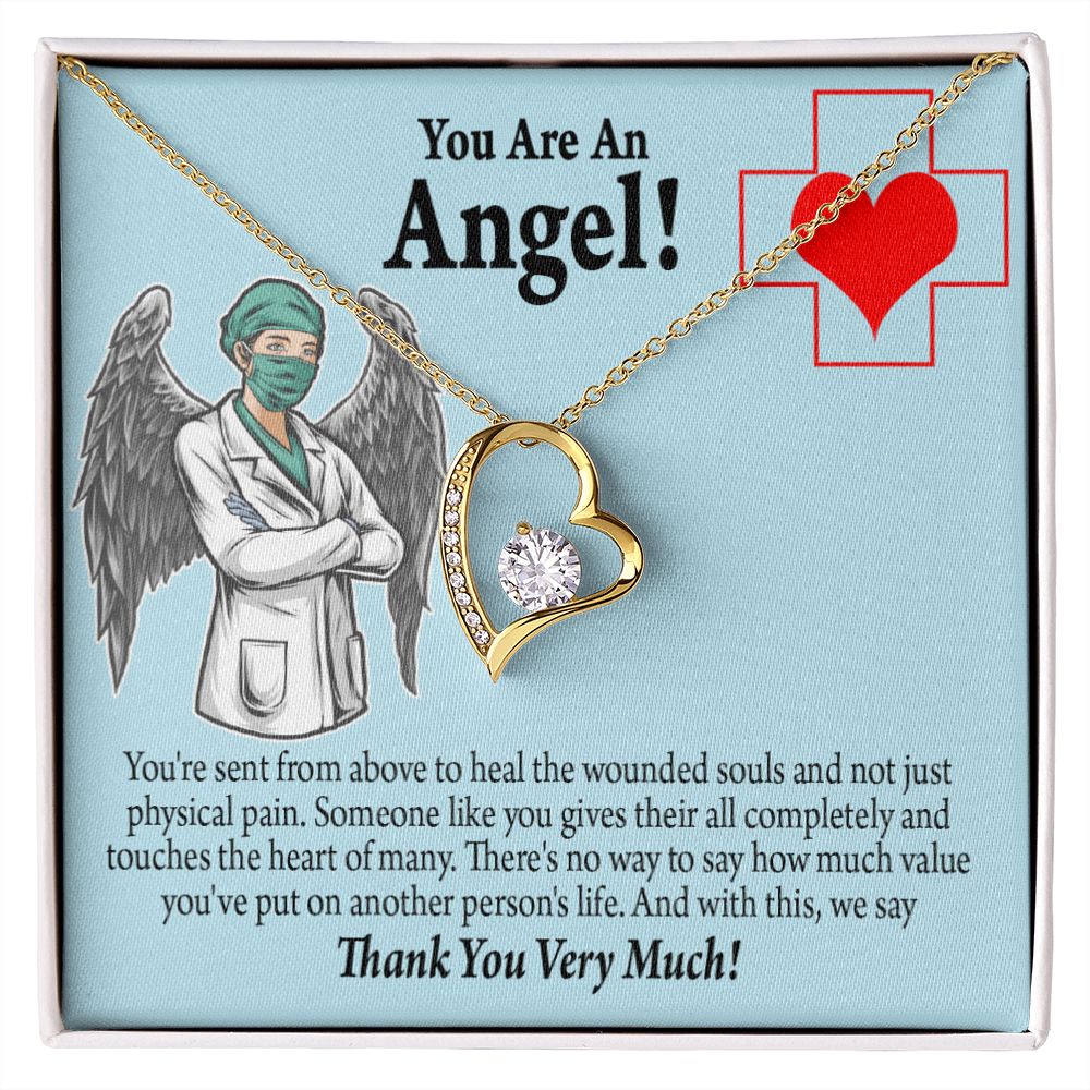 You Are an Angel Nurse Forever Necklace w Message Card-Express Your Love Gifts