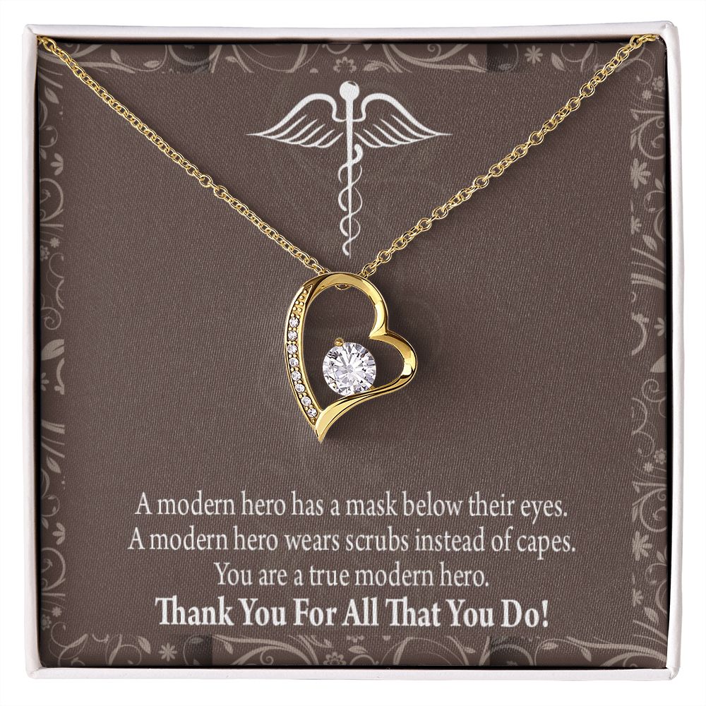 Medical Hero Appreciation Forever Necklace w Message Card-Express Your Love Gifts