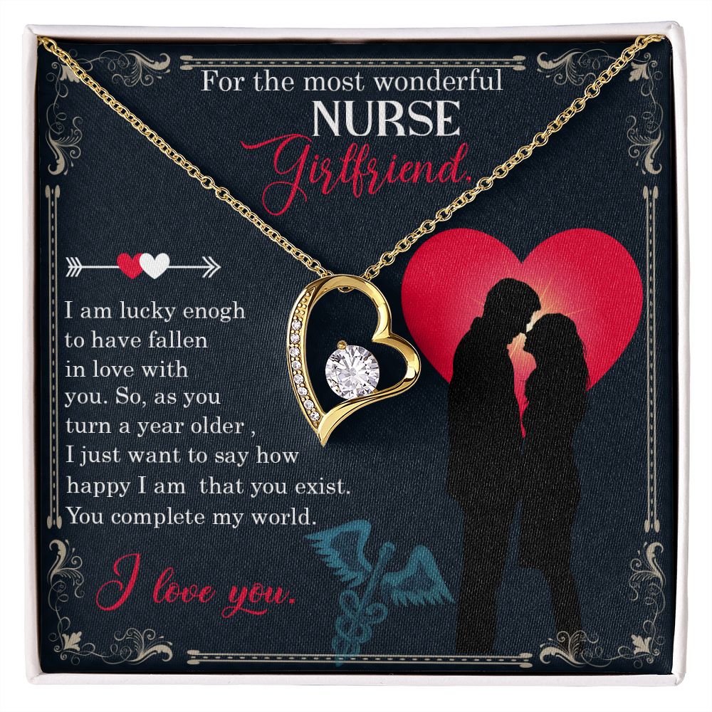 For the most wonderful nurse girlfriend Forever Necklace w Message Card-Express Your Love Gifts