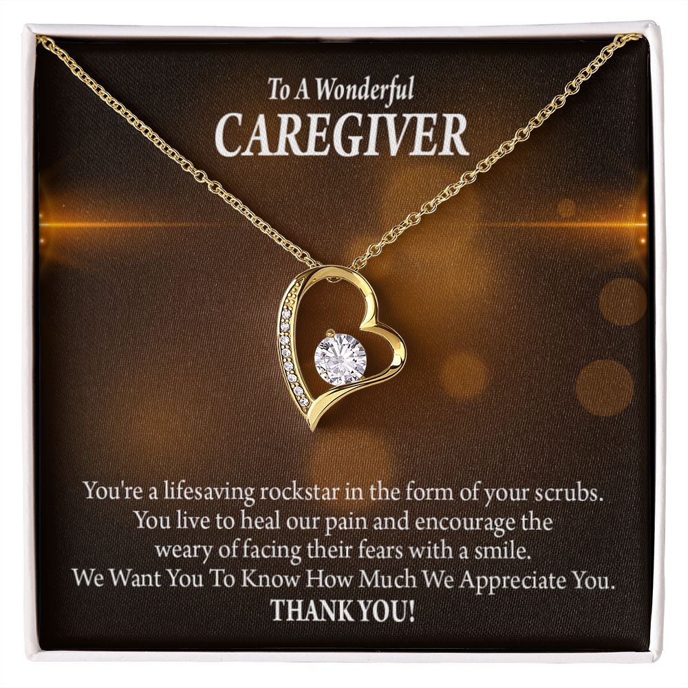 Rockstar Caregiver Forever Necklace w Message Card-Express Your Love Gifts