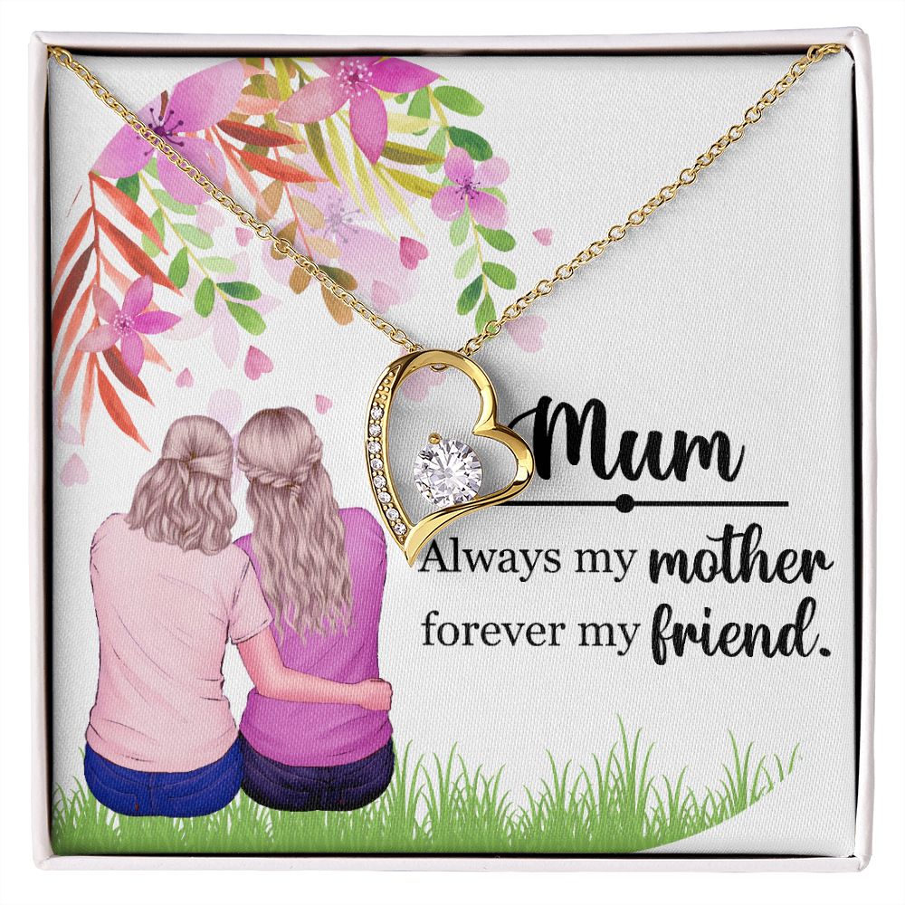 Mum Always my Mother Forever Necklace w Message Card-Express Your Love Gifts