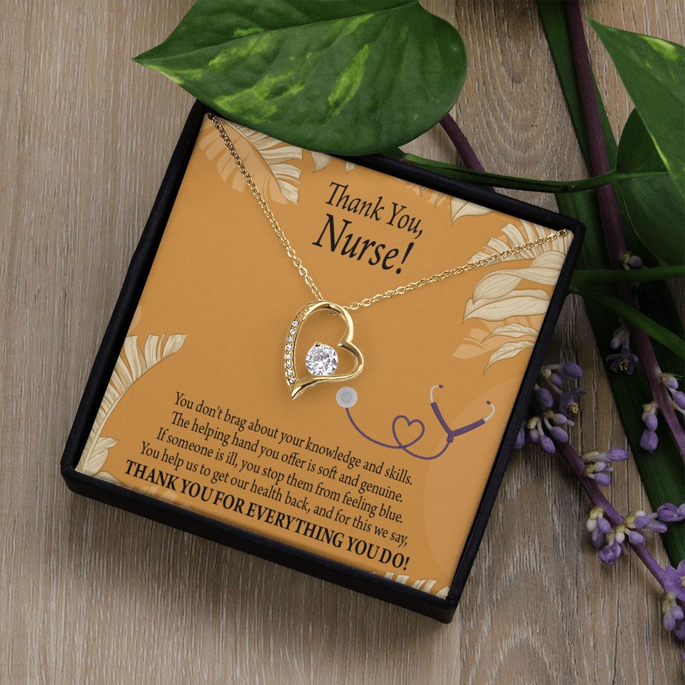 Thank You Nurse Gift Forever Necklace w Message Card-Express Your Love Gifts