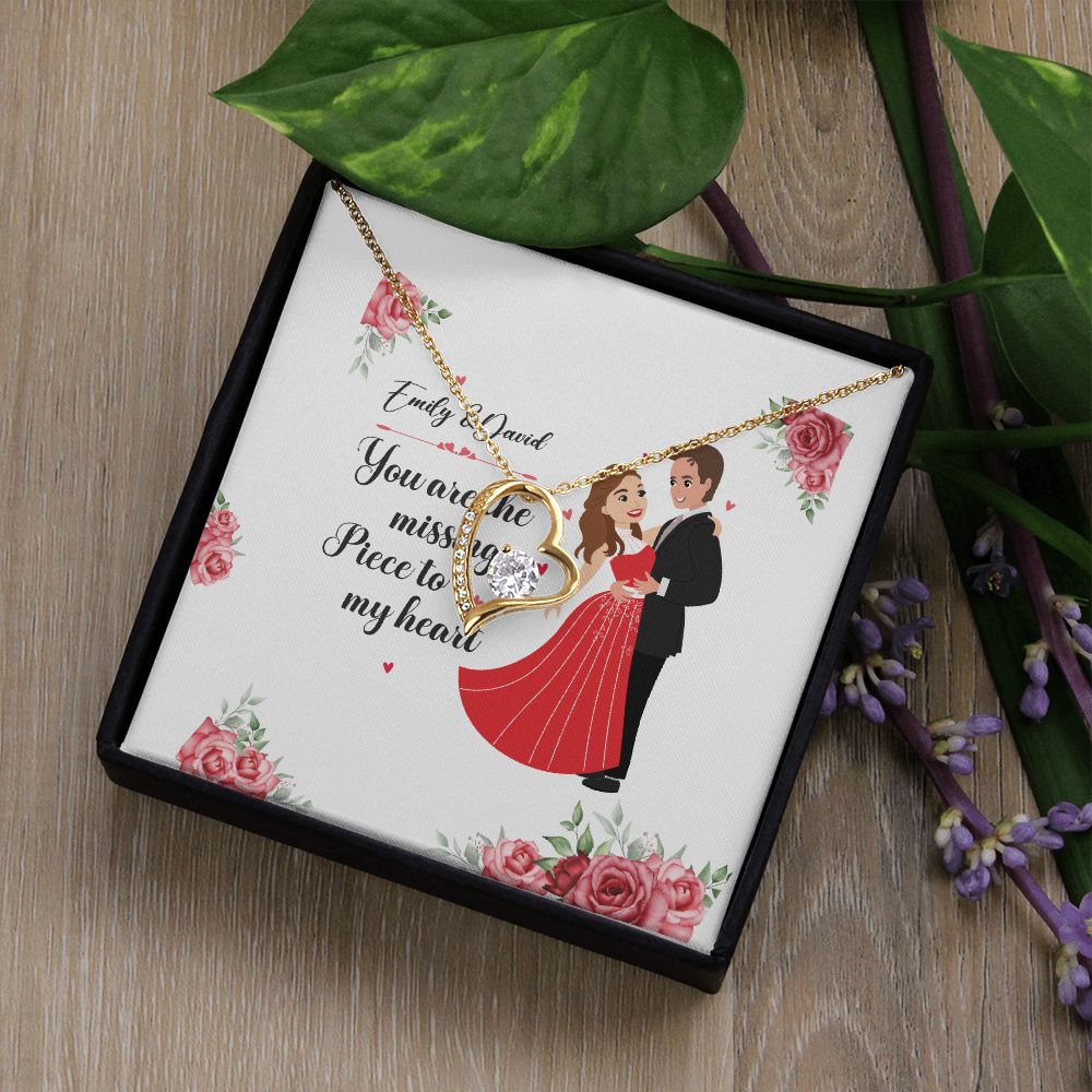 You Are The Missing Piece to My Heart Forever Necklace w Message Card-Express Your Love Gifts