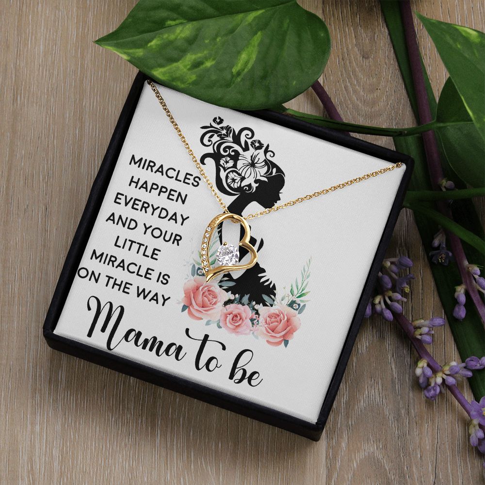 Mama To Be Forever Necklace w Message Card-Express Your Love Gifts