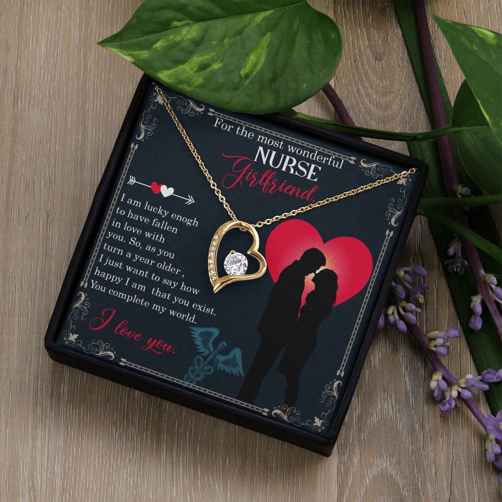 For the most wonderful nurse girlfriend Forever Necklace w Message Card-Express Your Love Gifts