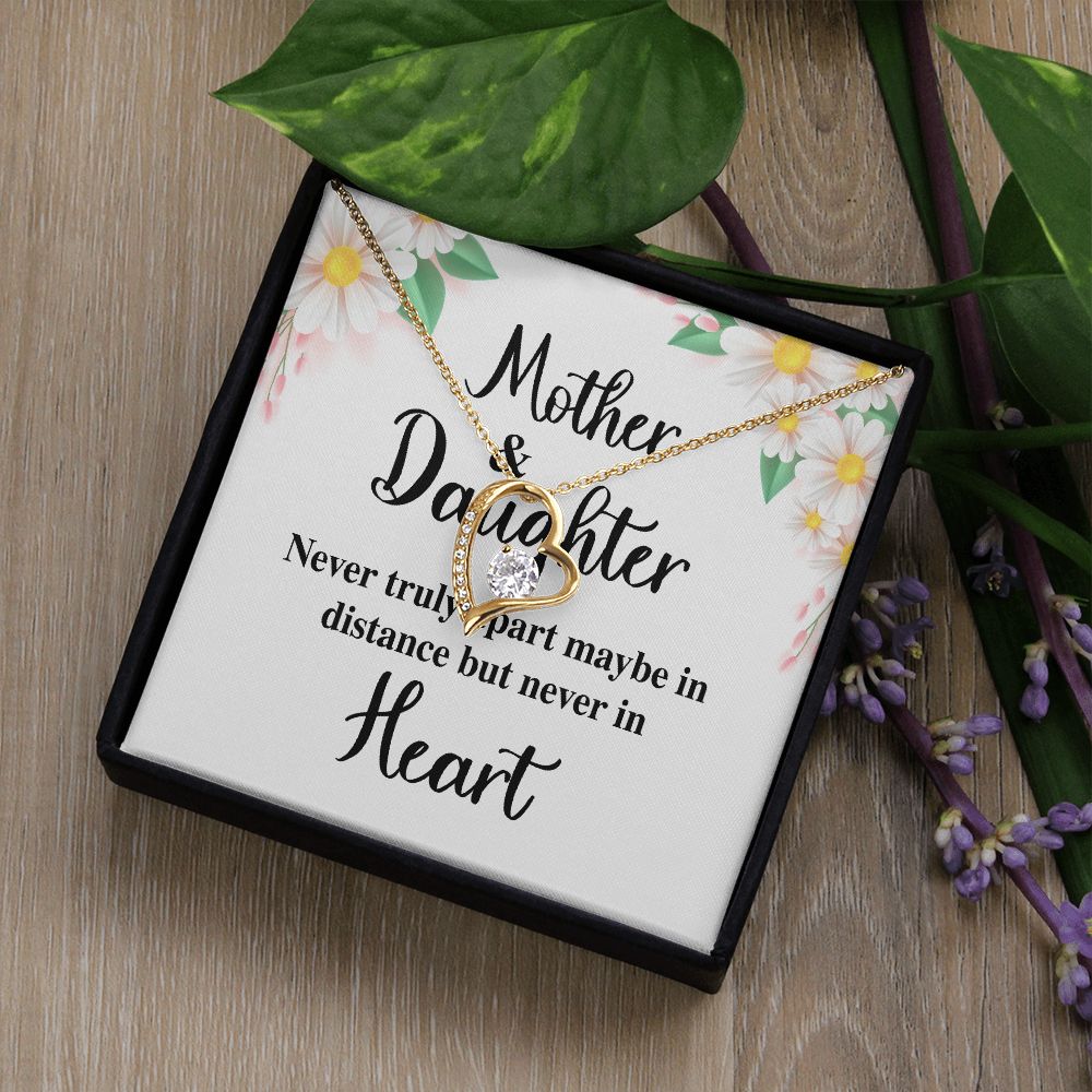 Mother and Daughter Never Truly Apart Forever Necklace w Message Card-Express Your Love Gifts