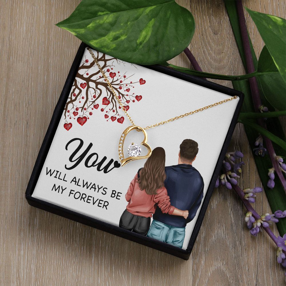 You WIll Always Be My Forever Forever Necklace w Message Card-Express Your Love Gifts