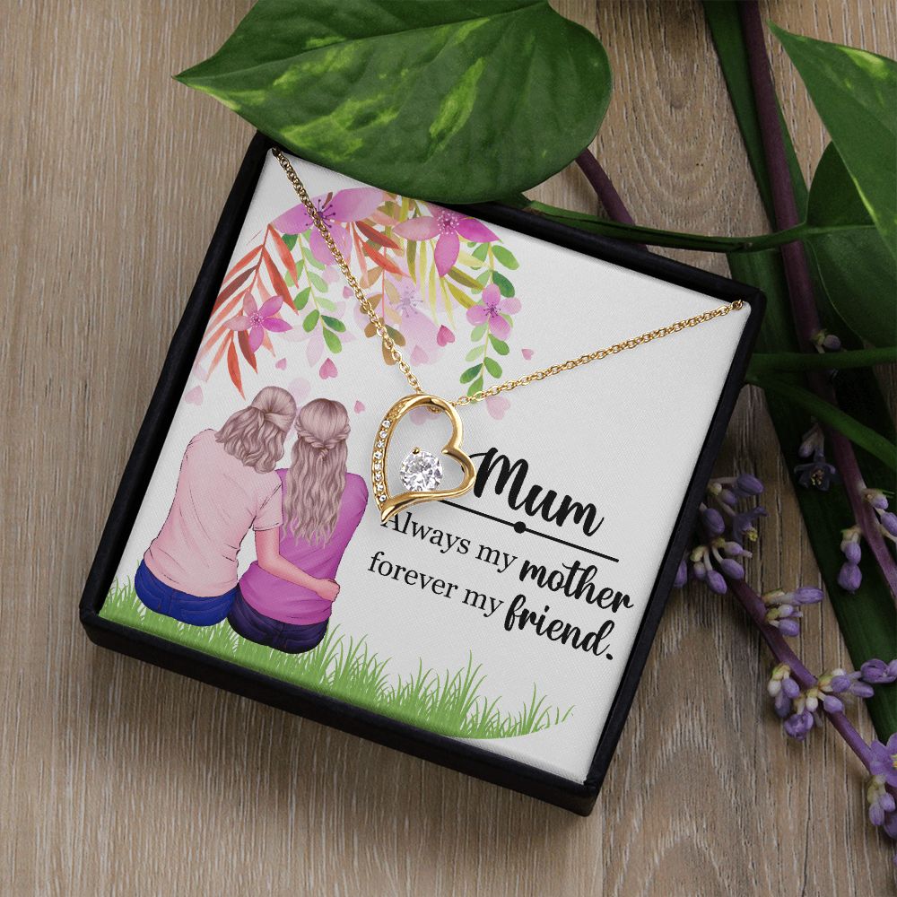 Mum Always my Mother Forever Necklace w Message Card-Express Your Love Gifts