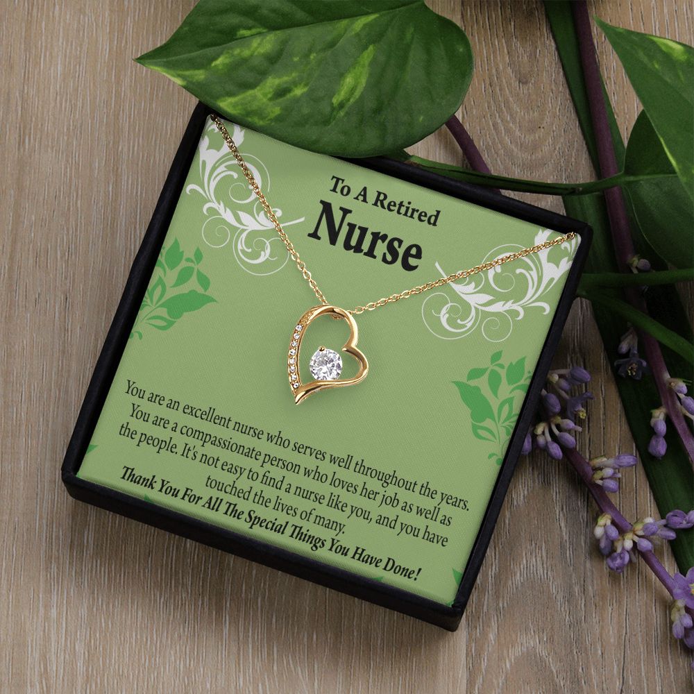 Retired Nurse Thank You Forever Necklace w Message Card-Express Your Love Gifts
