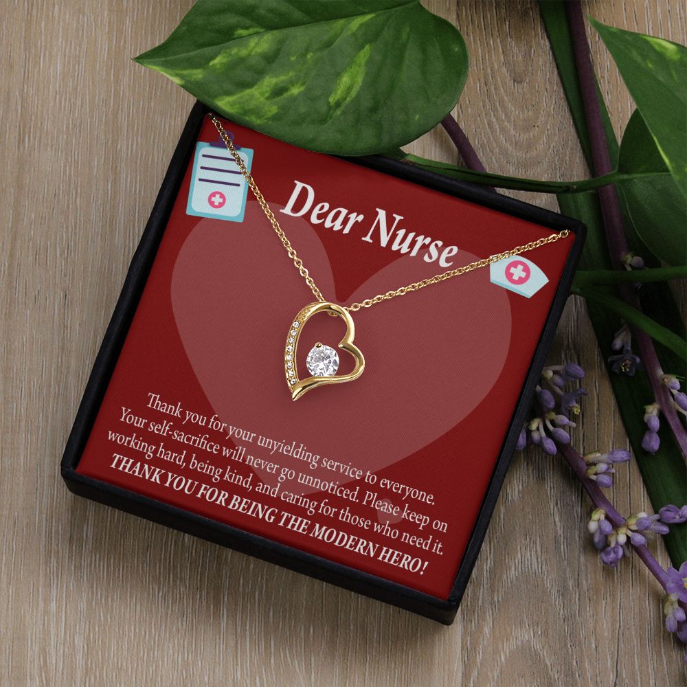 Thank You Ideas Nurses and Caregivers Forever Necklace w Message Card-Express Your Love Gifts