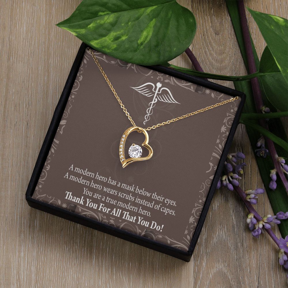 Medical Hero Appreciation Forever Necklace w Message Card-Express Your Love Gifts