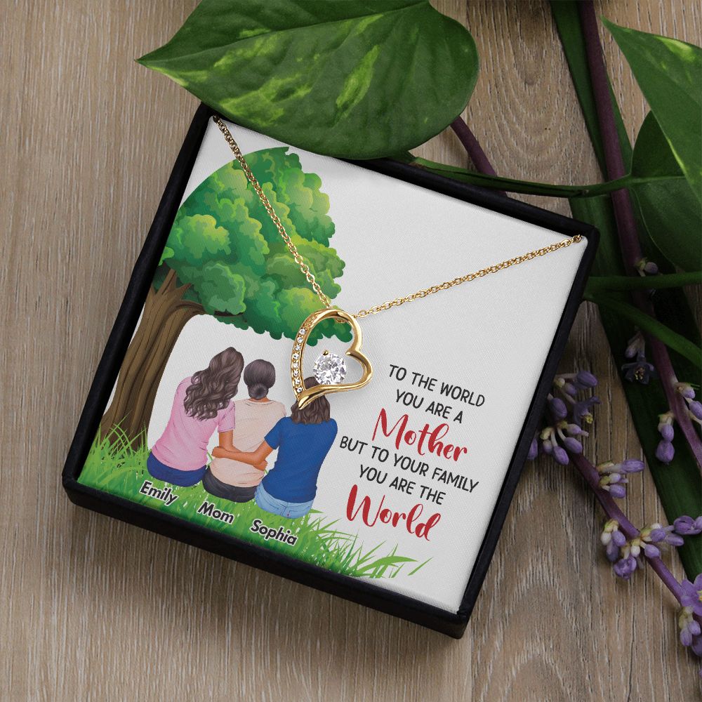 To The World You Are a Mother Forever Necklace w Message Card-Express Your Love Gifts