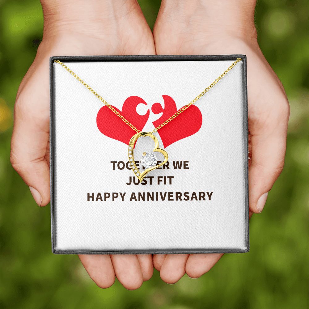 Together We Just Fit Forever Necklace w Message Card-Express Your Love Gifts