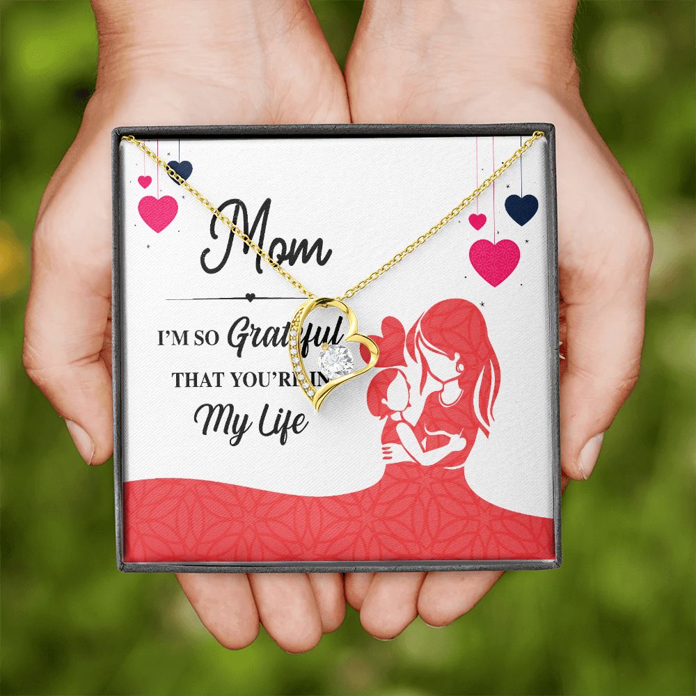 Mom I'm So Grateful Forever Necklace w Message Card-Express Your Love Gifts