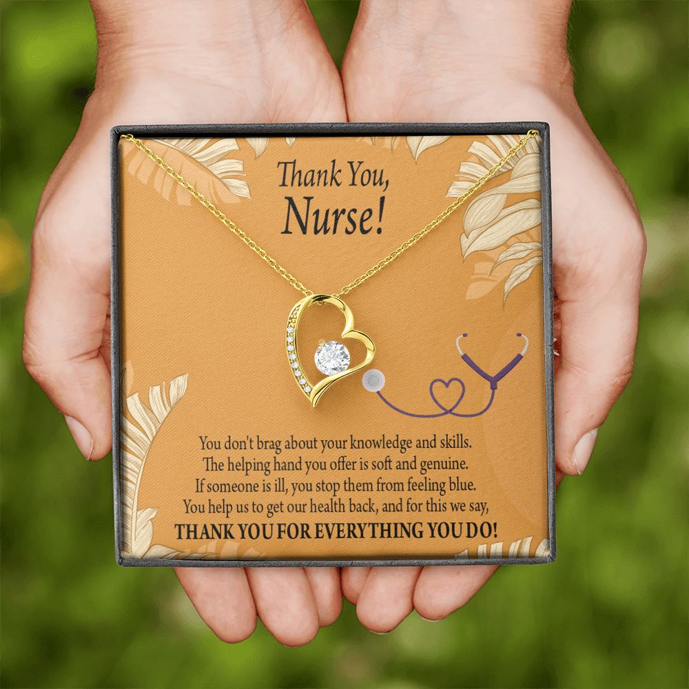 Thank You Nurse Gift Forever Necklace w Message Card-Express Your Love Gifts