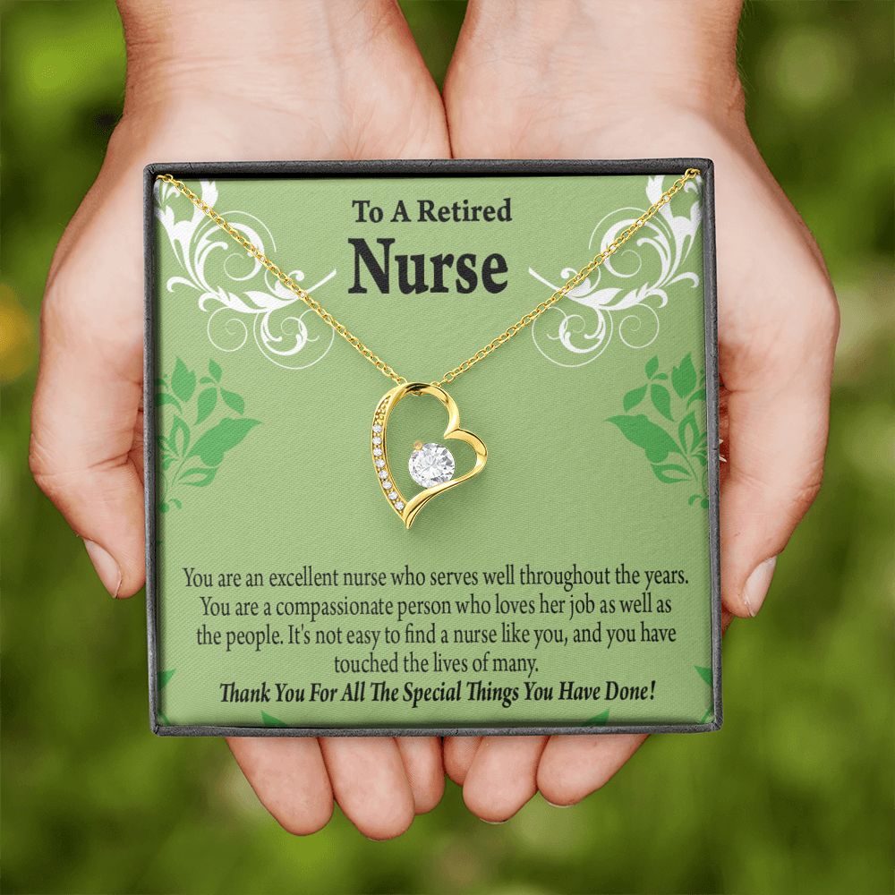 Retired Nurse Thank You Forever Necklace w Message Card-Express Your Love Gifts