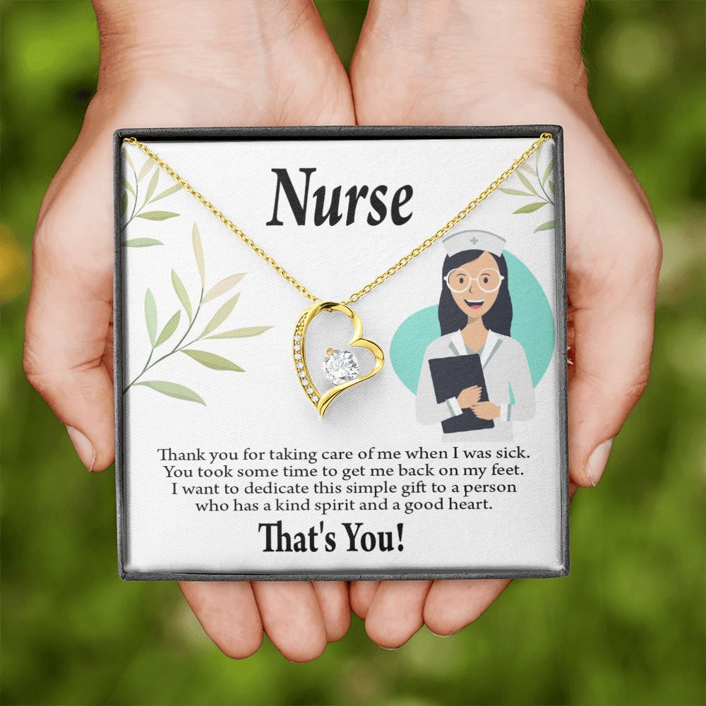 Simple Thank You Nurse Forever Necklace w Message Card-Express Your Love Gifts