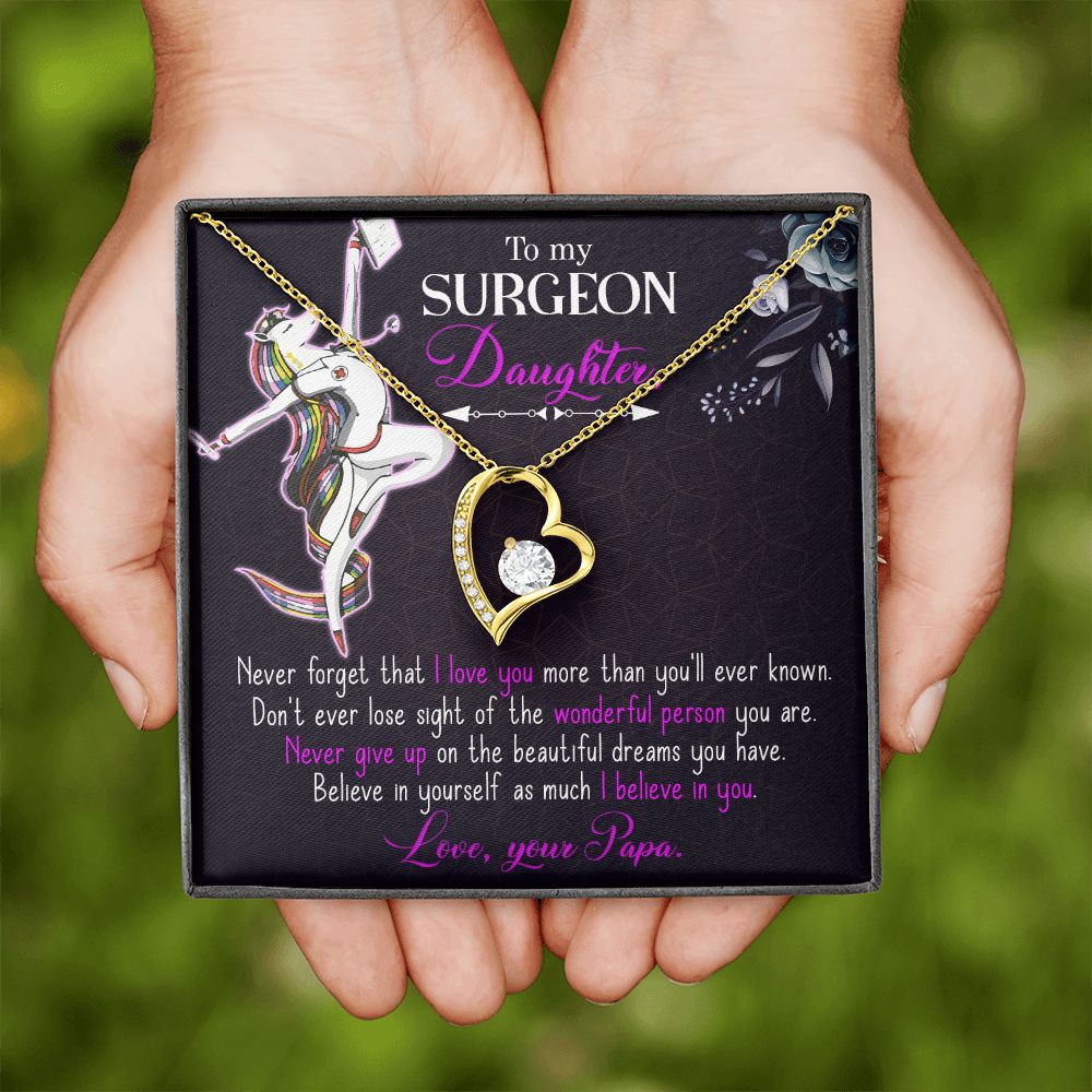 To my Surgeon Daughter Forever Necklace w Message Card-Express Your Love Gifts