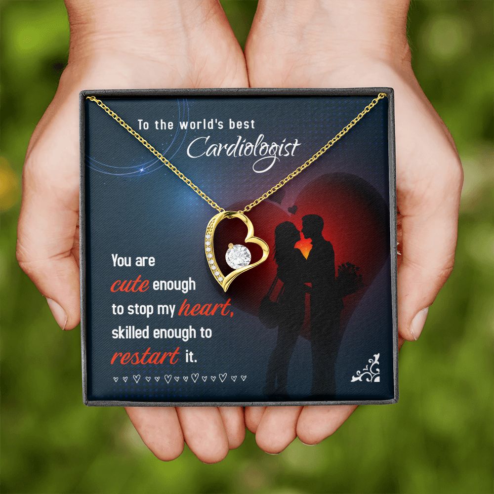 Cute Enough to Stop Forever Necklace w Message Card-Express Your Love Gifts