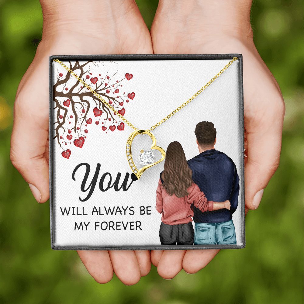 You WIll Always Be My Forever Forever Necklace w Message Card-Express Your Love Gifts