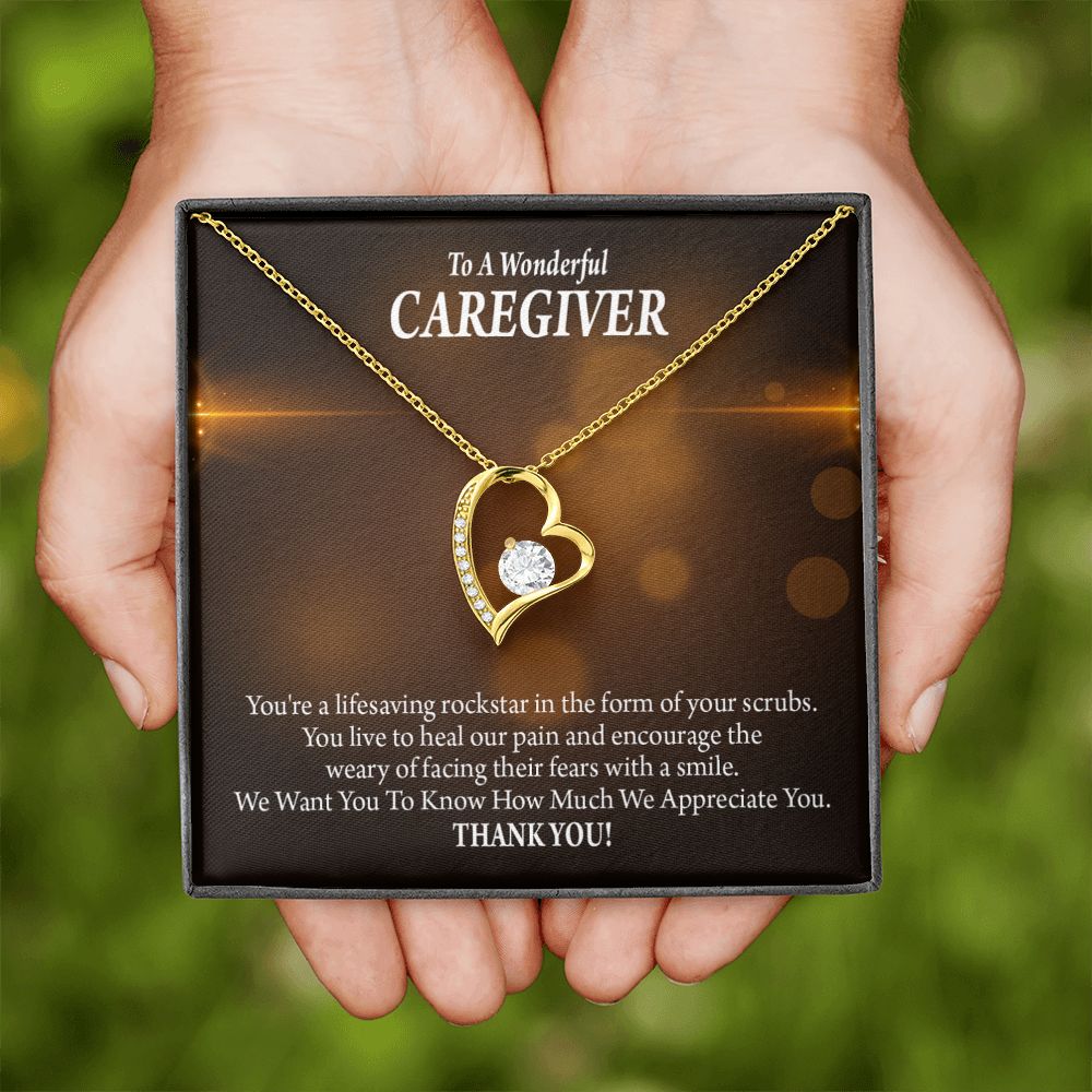 Rockstar Caregiver Forever Necklace w Message Card-Express Your Love Gifts