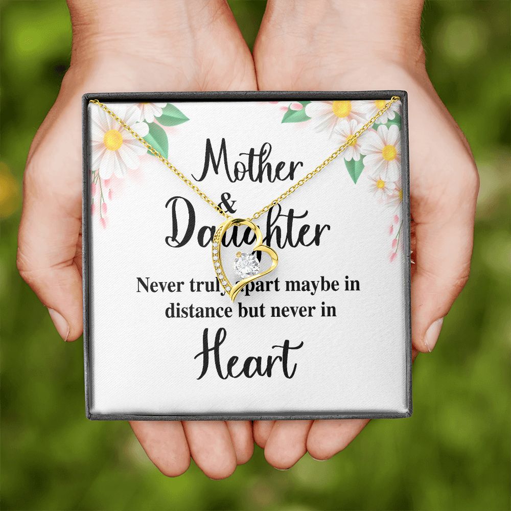 Mother and Daughter Never Truly Apart Forever Necklace w Message Card-Express Your Love Gifts