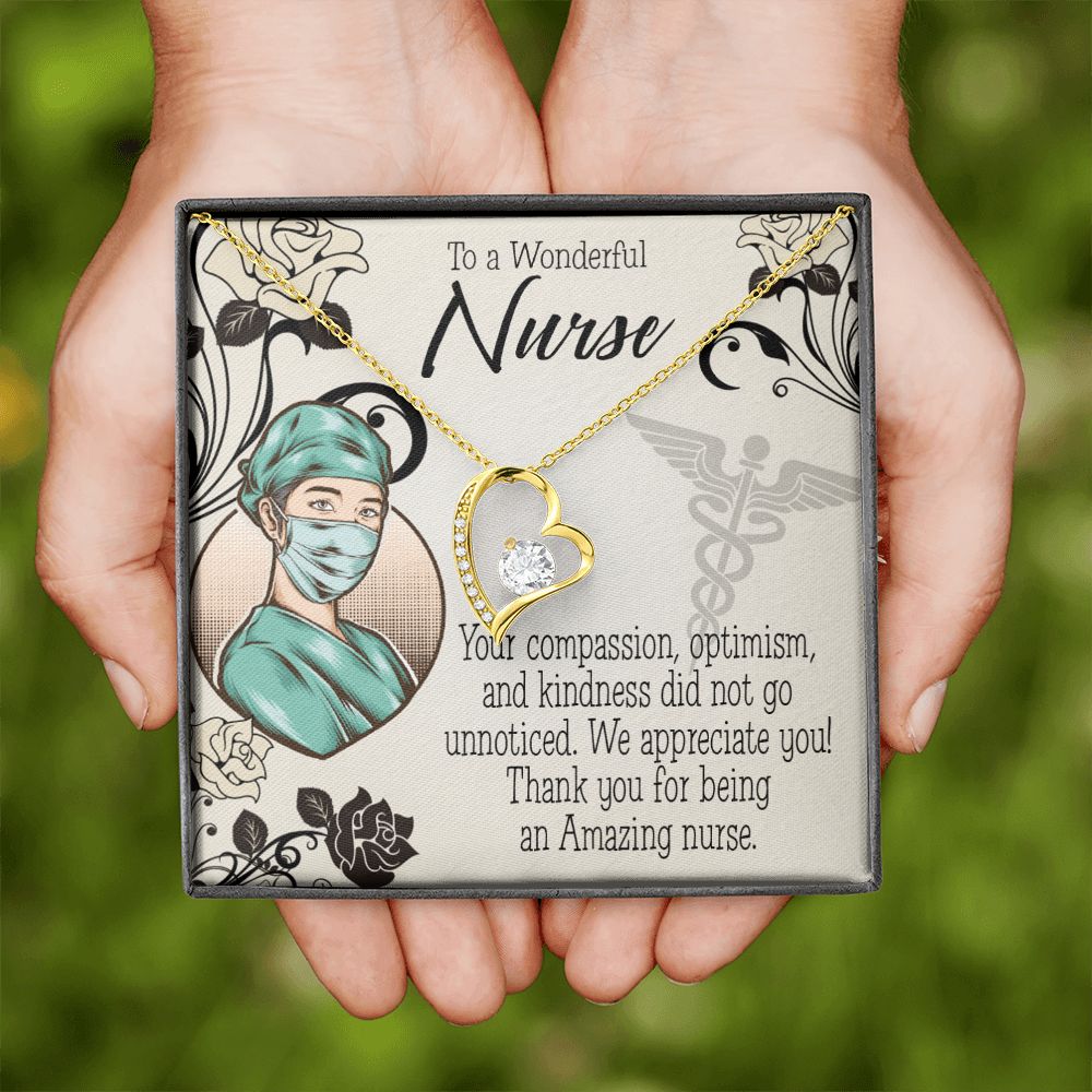 Thank Your Nurse Gift Forever Necklace w Message Card-Express Your Love Gifts