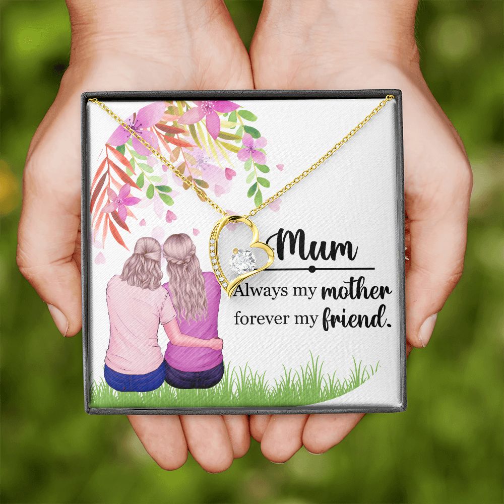 Mum Always my Mother Forever Necklace w Message Card-Express Your Love Gifts