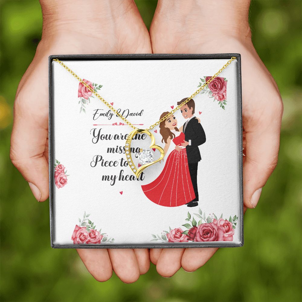 You Are The Missing Piece to My Heart Forever Necklace w Message Card-Express Your Love Gifts