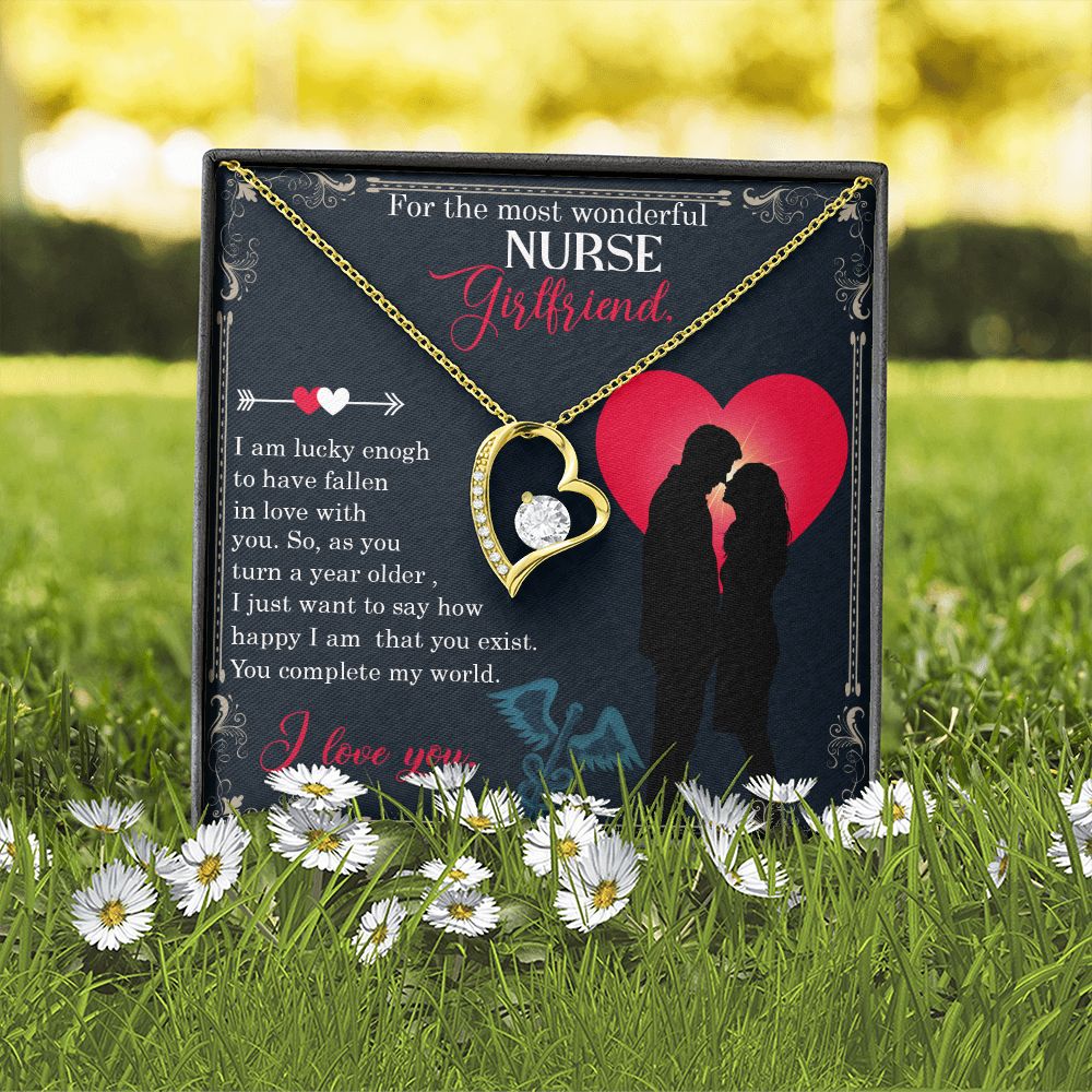 For the most wonderful nurse girlfriend Forever Necklace w Message Card-Express Your Love Gifts