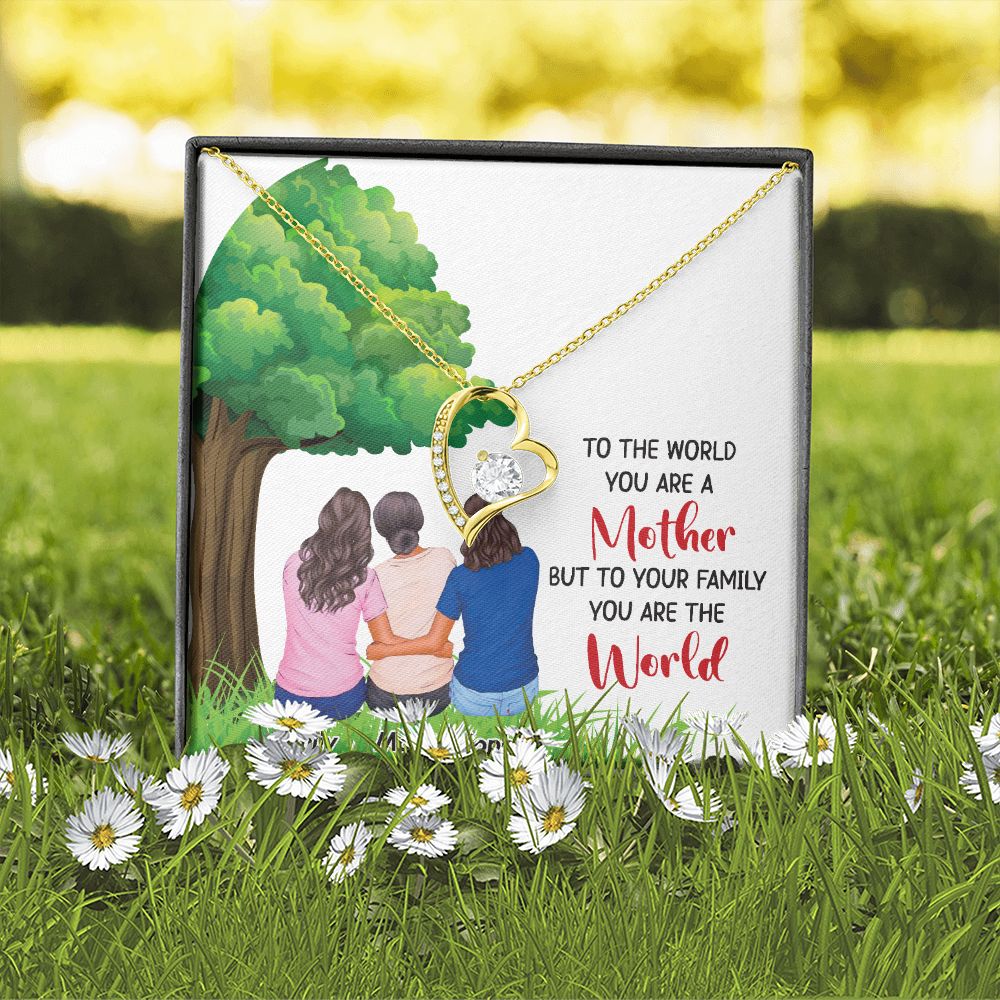 To The World You Are a Mother Forever Necklace w Message Card-Express Your Love Gifts