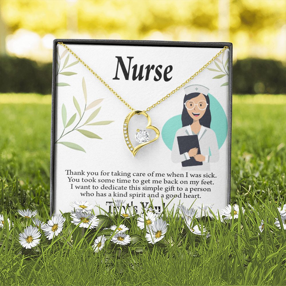 Simple Thank You Nurse Forever Necklace w Message Card-Express Your Love Gifts