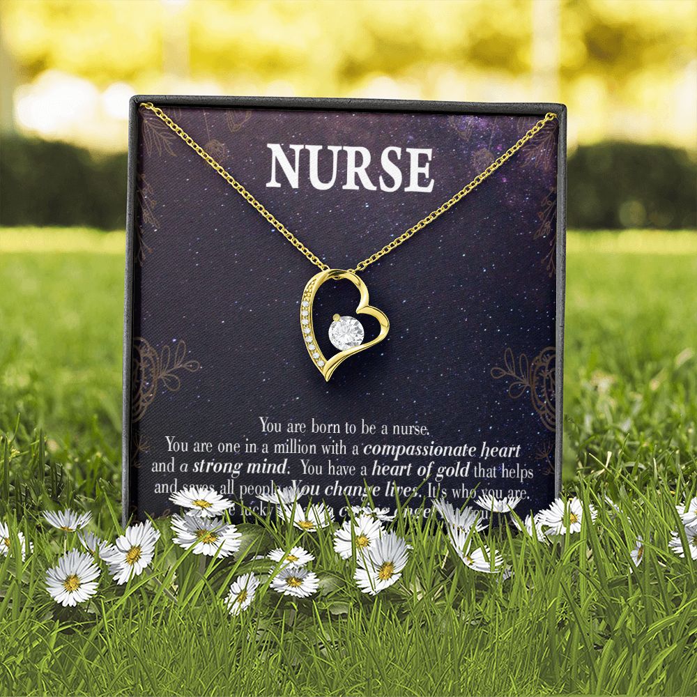 Caring Angel Nurse Forever Necklace w Message Card-Express Your Love Gifts