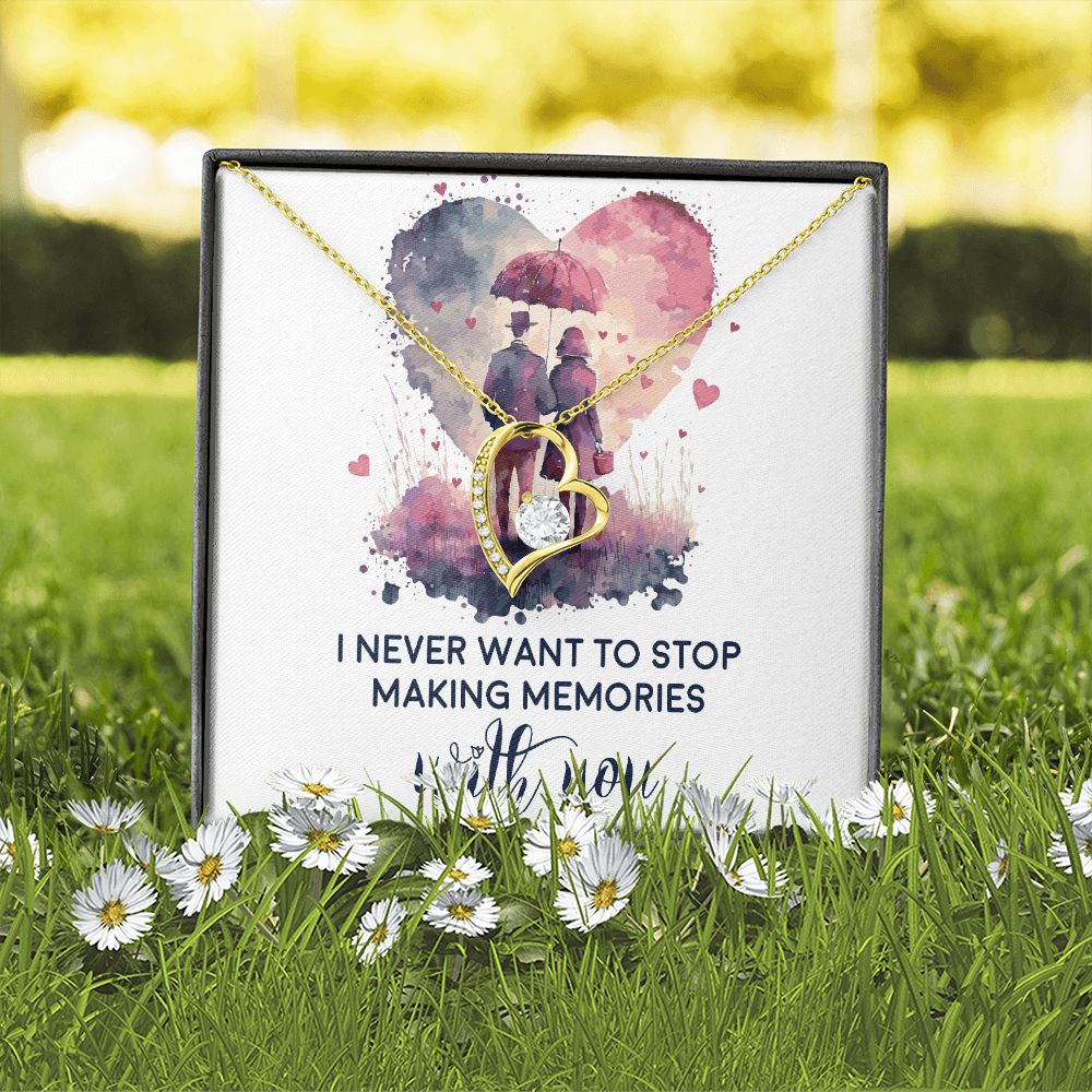 Never Stop Making Memories Forever Necklace w Message Card-Express Your Love Gifts