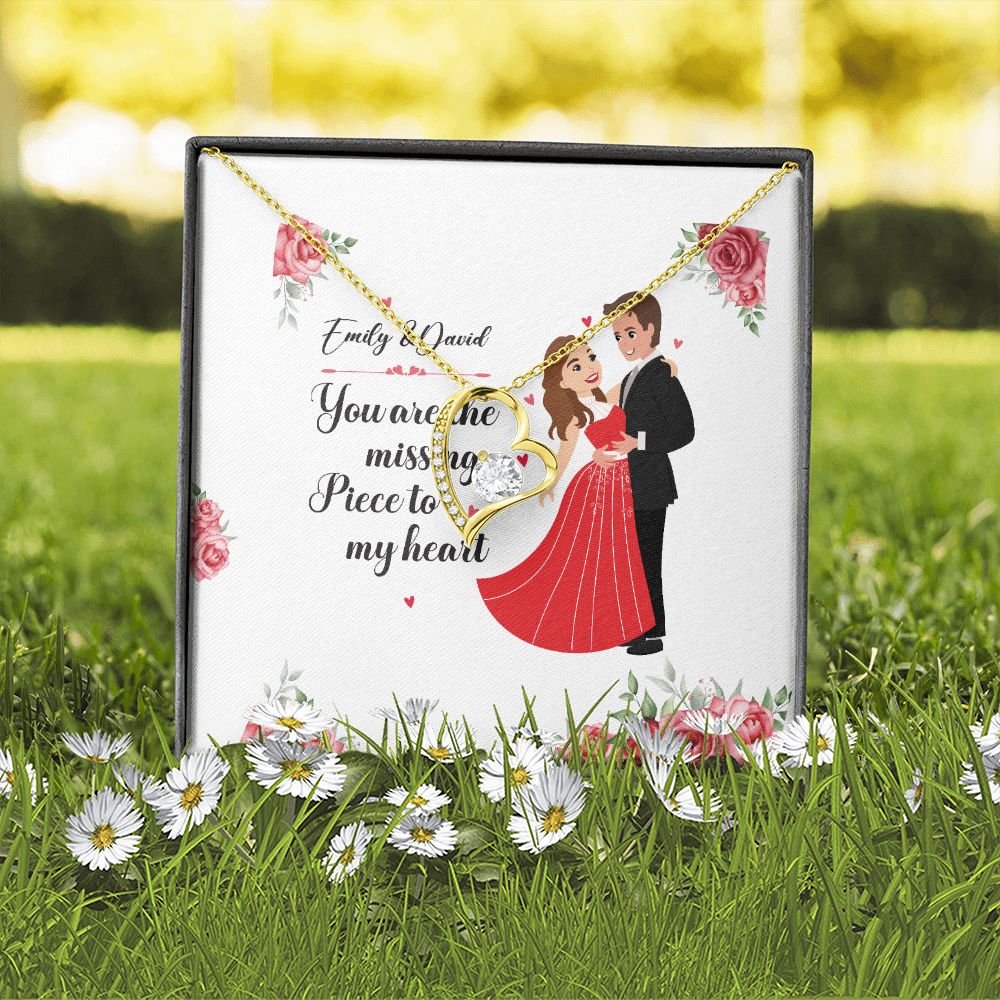 You Are The Missing Piece to My Heart Forever Necklace w Message Card-Express Your Love Gifts