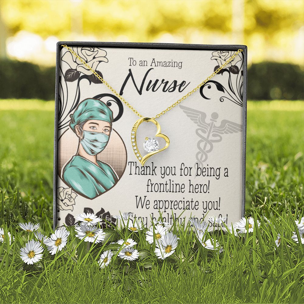Thank You Frontlines Worker Forever Necklace w Message Card-Express Your Love Gifts