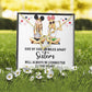 Sisters Connected by The Heart Forever Necklace w Message Card-Express Your Love Gifts