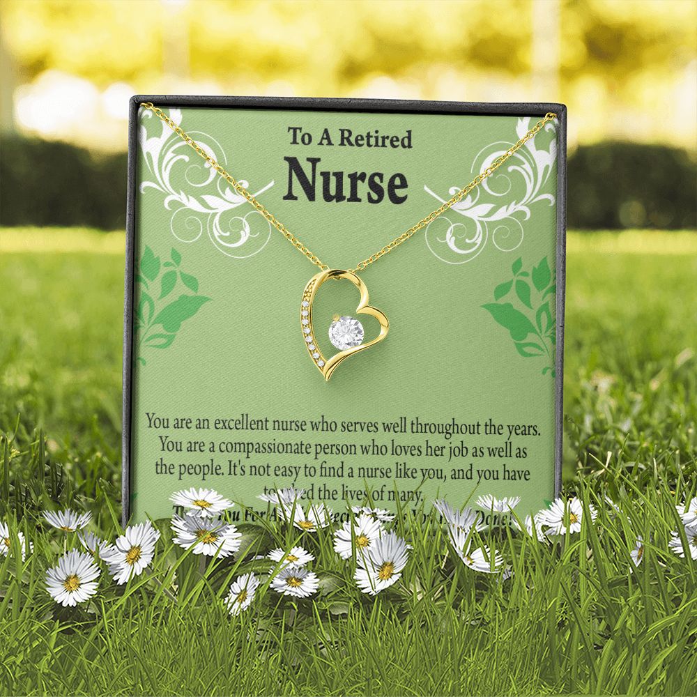 Retired Nurse Thank You Forever Necklace w Message Card-Express Your Love Gifts
