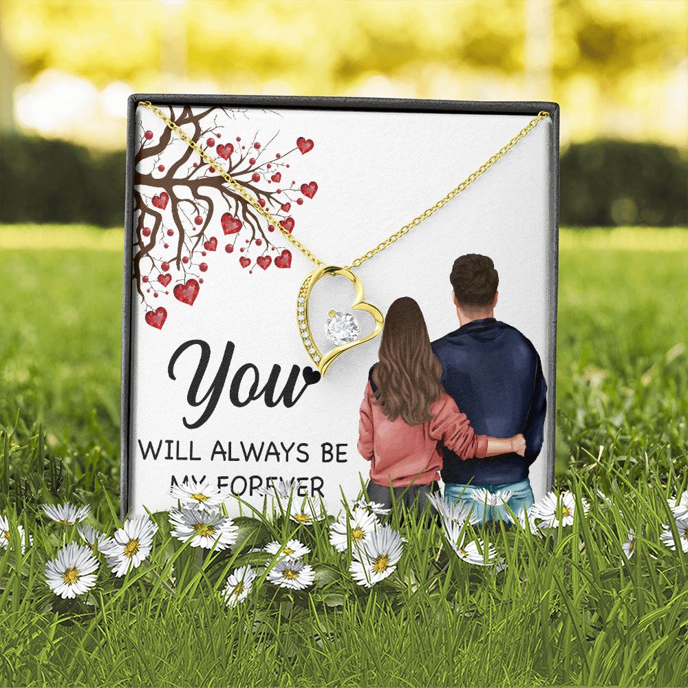 You WIll Always Be My Forever Forever Necklace w Message Card-Express Your Love Gifts