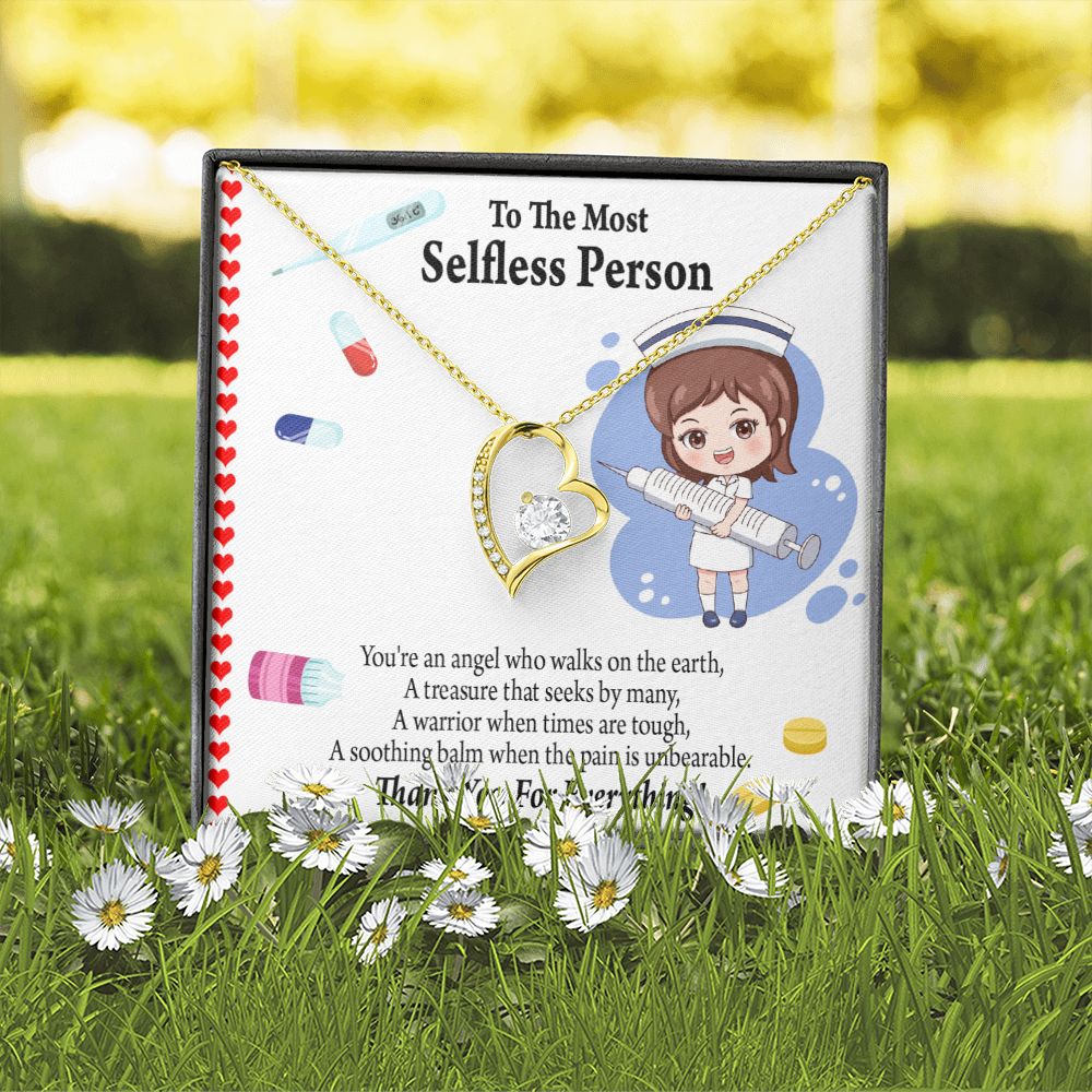 Thanks to Nurse Caregivers Forever Necklace w Message Card-Express Your Love Gifts