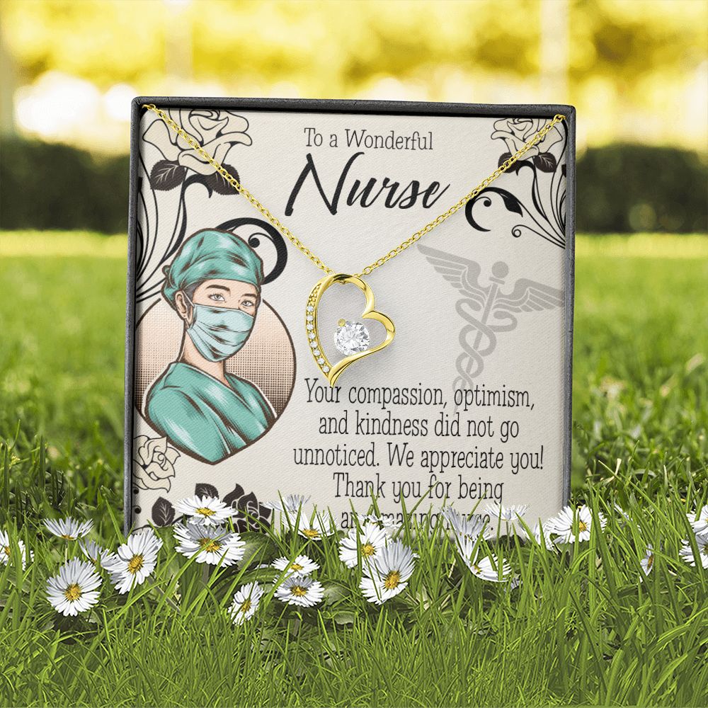 Thank Your Nurse Gift Forever Necklace w Message Card-Express Your Love Gifts