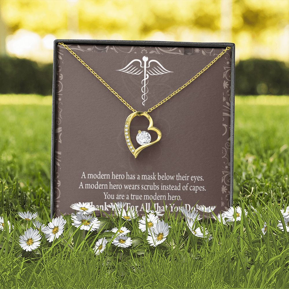 Medical Hero Appreciation Forever Necklace w Message Card-Express Your Love Gifts