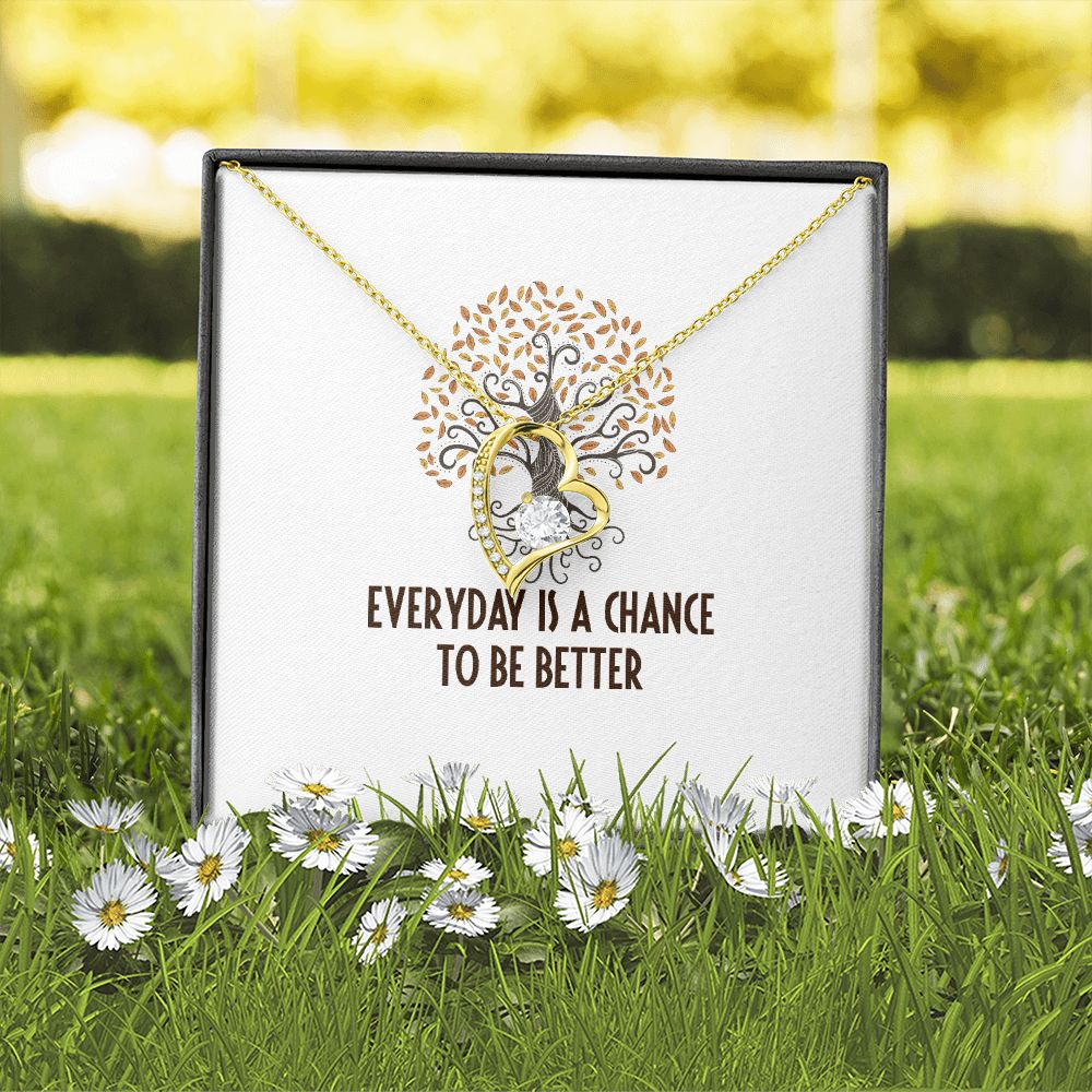 Everyday is a Chance Forever Necklace w Message Card-Express Your Love Gifts