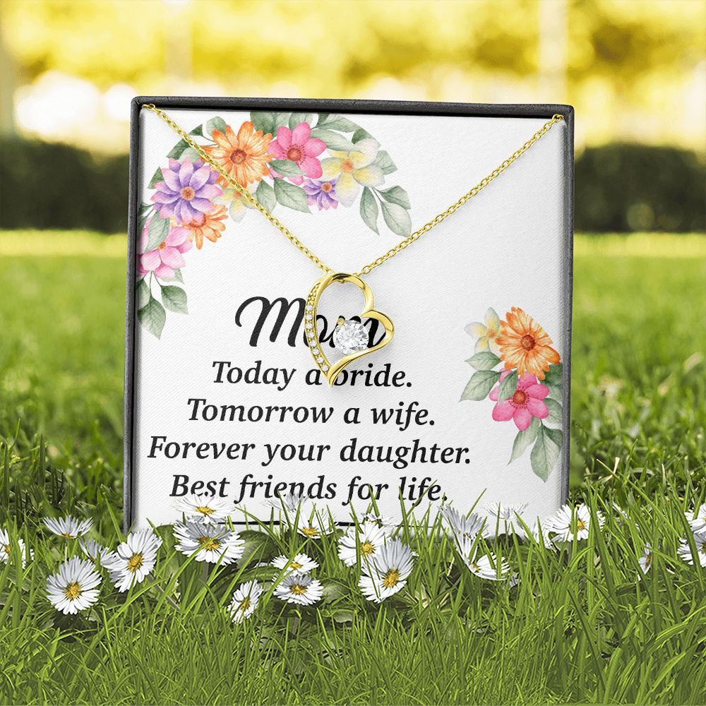 Mom Bestfriend For Life Forever Necklace w Message Card-Express Your Love Gifts