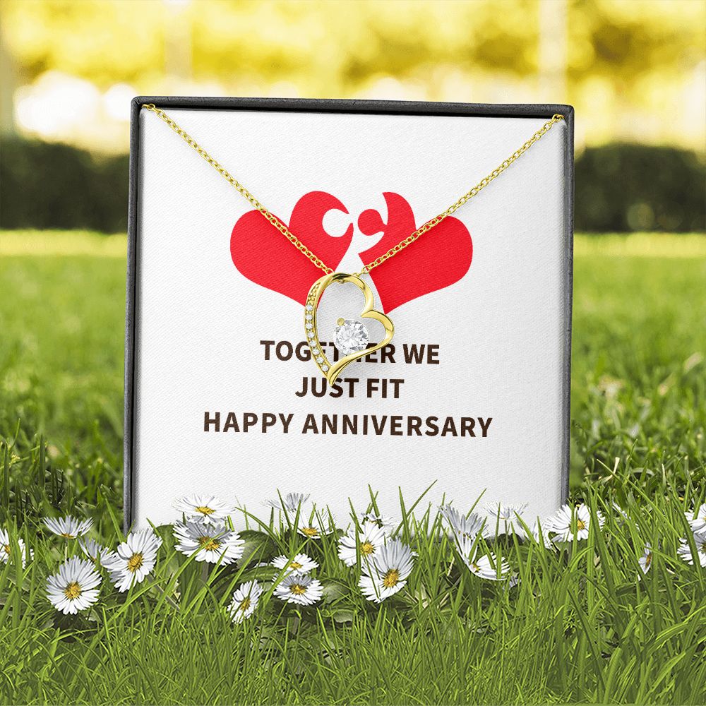 Together We Just Fit Forever Necklace w Message Card-Express Your Love Gifts